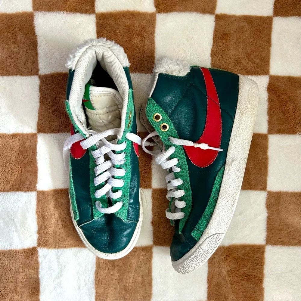 Nike Blazer Mid ‘77 Vintage Christmas Sweater Elf Holiday Sneakers Kids 5Y